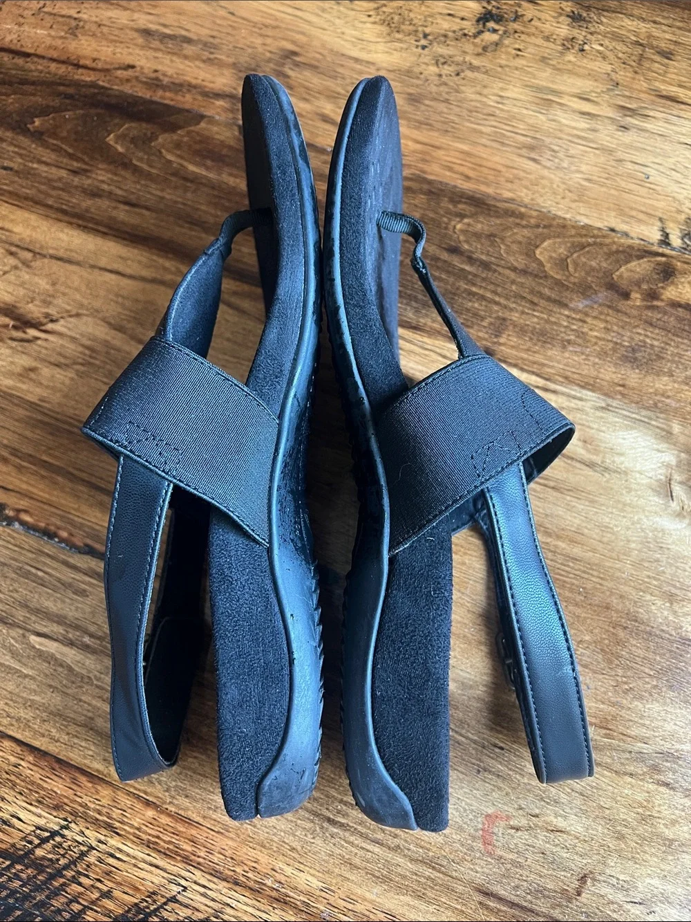 Vionic Sz 10 Adjustable T Strap Sandals Danita Black Confort
